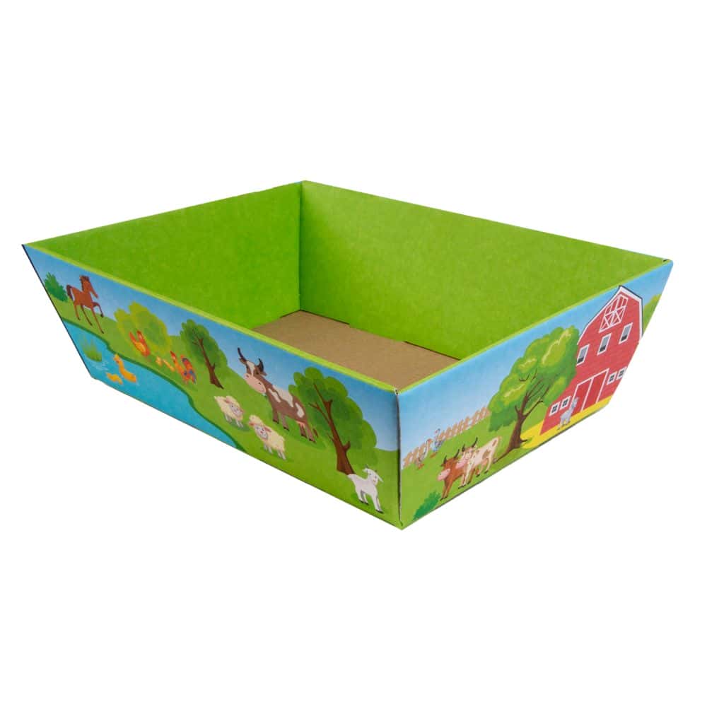 Präsentkorb viereckig 200 x 275 x 80 mm Bauerhof