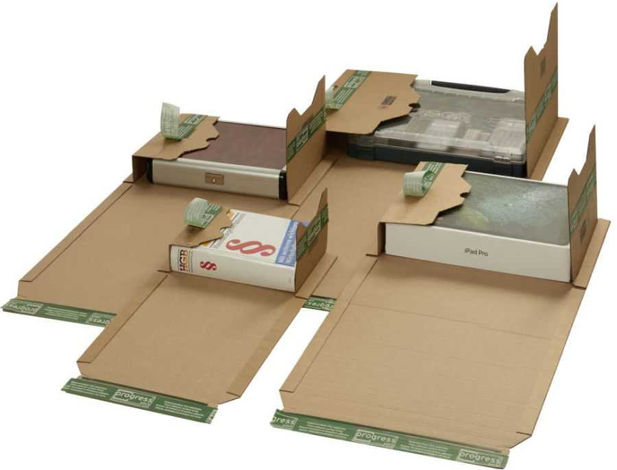 Buchverpackung "Premium Secure" Wellpappe, braun 378 x 295 x 0-80 mm (DIN B4)