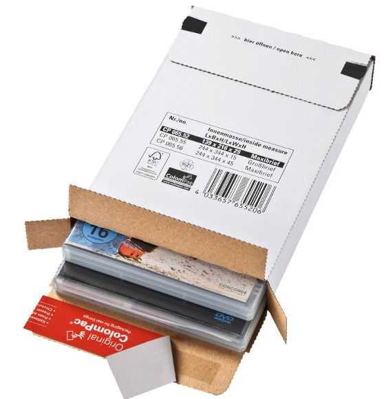 Versandkarton portooptimiert, weiß 139 x 216 x 29 mm (Maxibrief) Versandkarton portooptimiert, weiß 139 x 216 x 29 mm (Maxibrief)