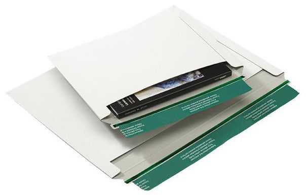 Versandtasche Vollpappe (leicht), Querbefüllung, weiß 225 x 160 x 0-30 mm (DIN A5)