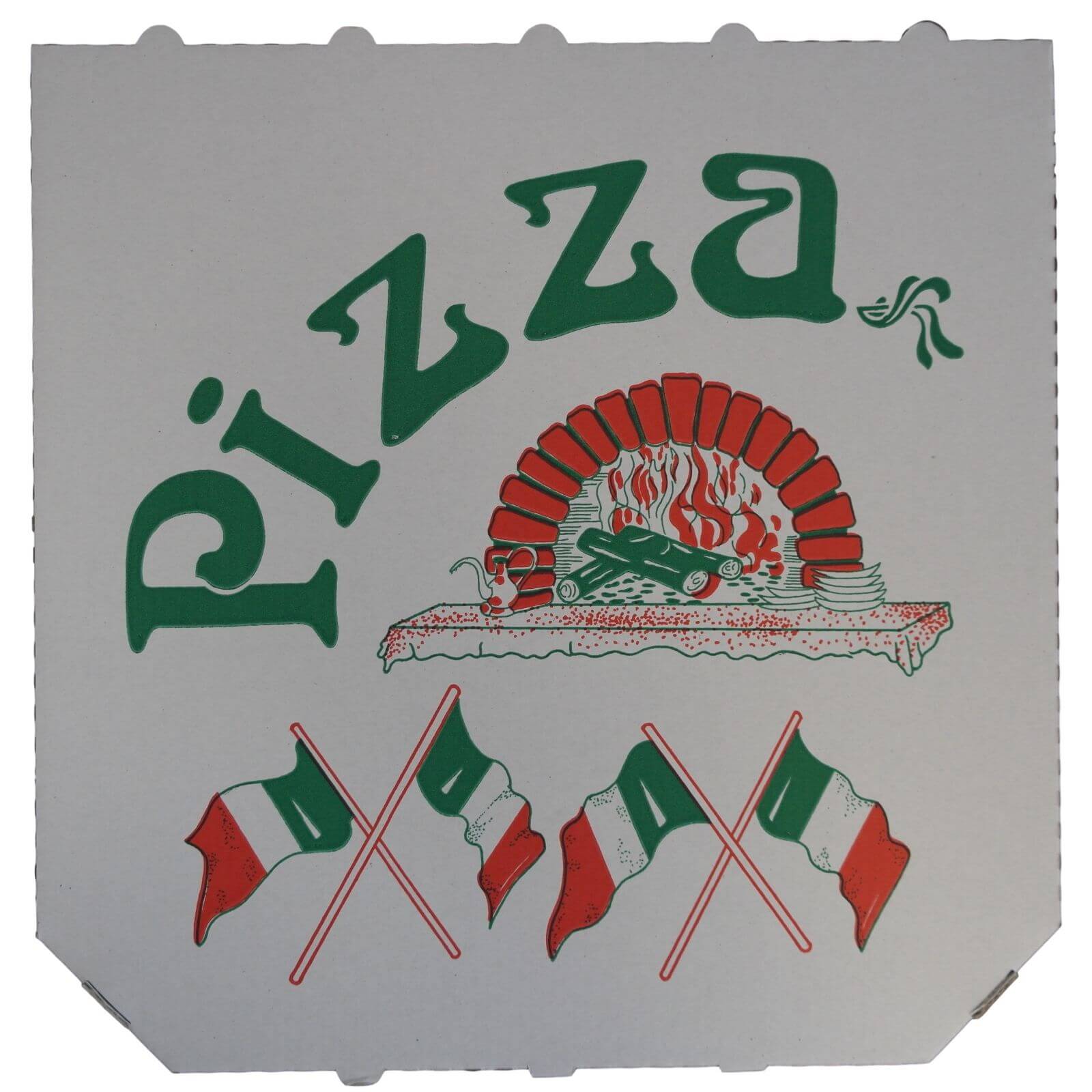 Weißer Pizzakarton Modell (Treviso) 20 x 20 x 3 cm