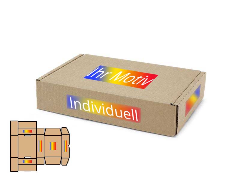 240 x 170 x 50 mm 1-wellige Faltschachtel mit Digitaldruck bis 5-seitig bedruckt freie Positionierung - Druckfläche bis 30 %