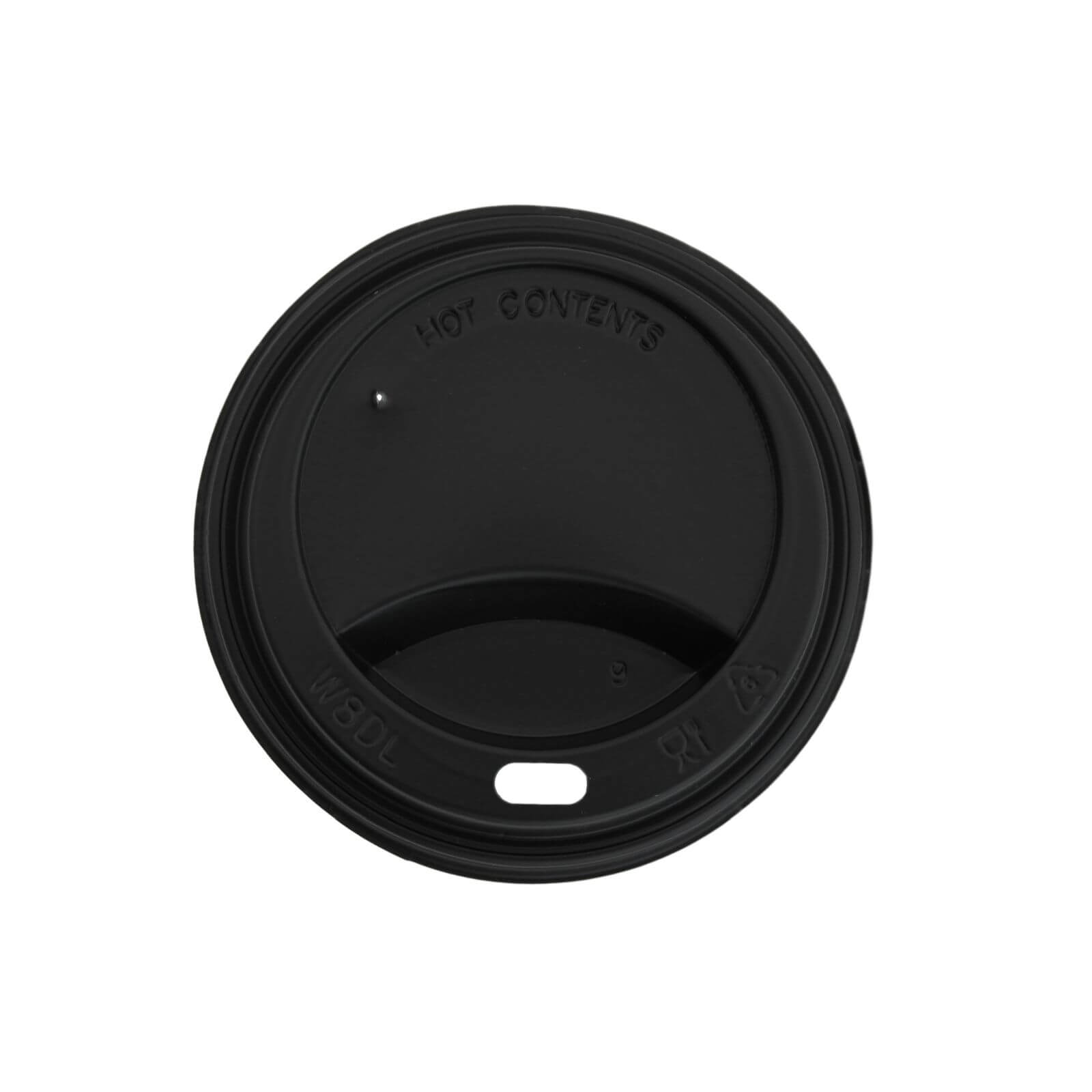 Deckel für Coffee-To-Go Becher aus PS (Riffle Cup) 0,2 l & 0,3 l (Ø 80 mm) schwarz