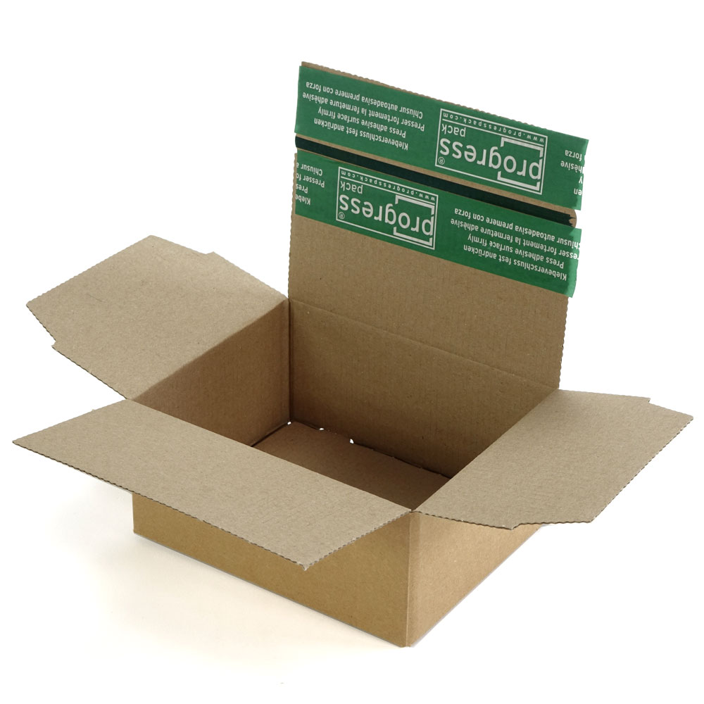 Blitzbodenkarton wiederverschließbar "Premium" braun 160 x 130 x 70 mm (DIN C6)