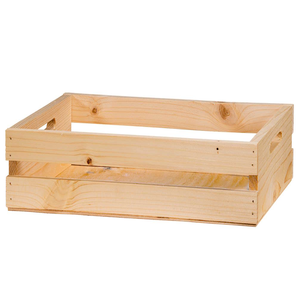 Präsentkorb Holzkiste Natur mit Griffen