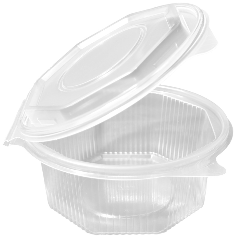 Transparente Salatschale (Haushaltsklappbox) achteckig 163 x 167 x 73 mm (750 ml)