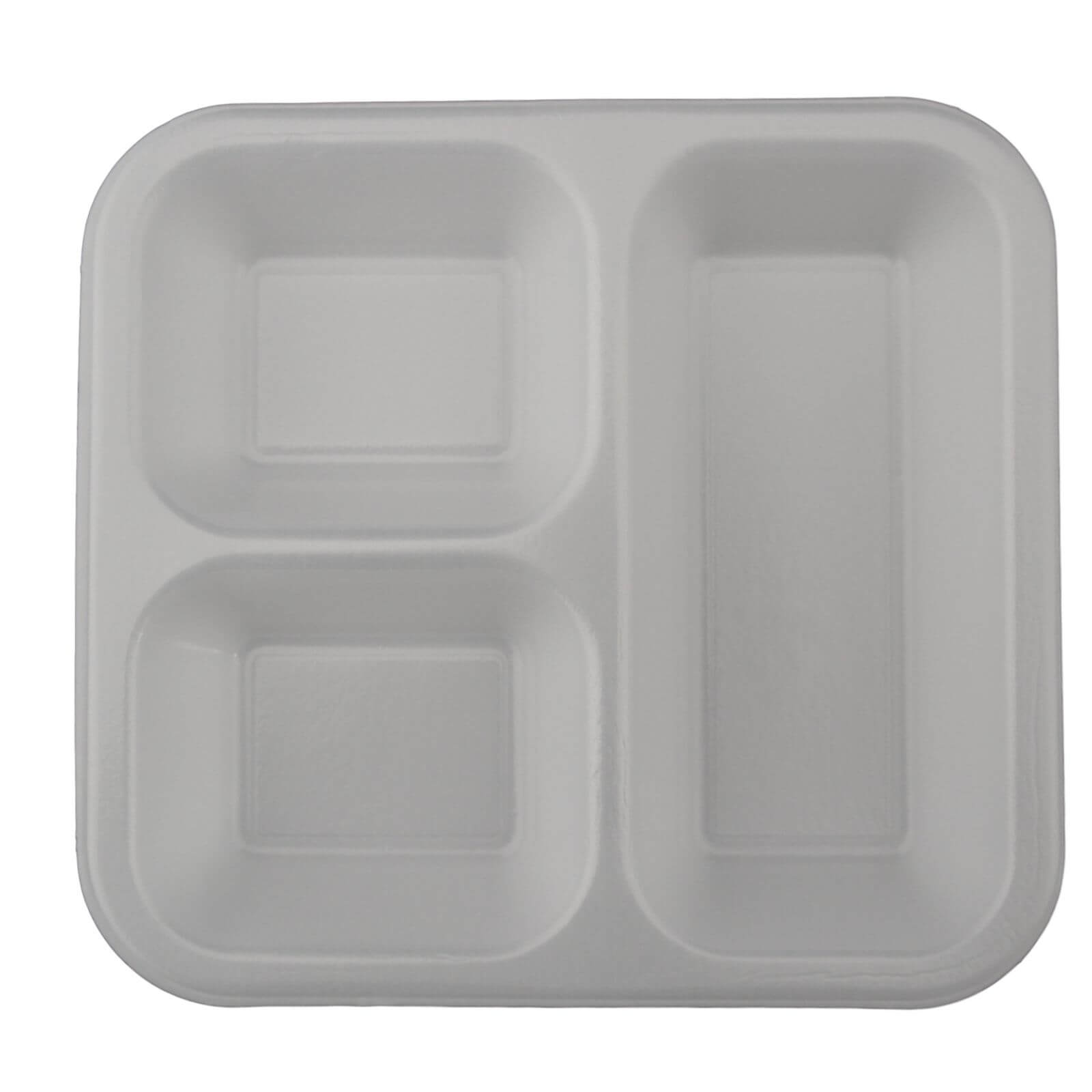 Thermo-Siegelschale XPS weiß, 262 x 247 x 40 mm 3-geteilt (575 + 290 + 290 ml) #612