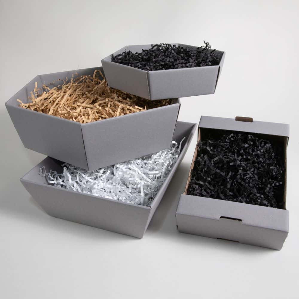 Präsentkorb sechseckig 305 x 270 x 85 mm Schiefergrau