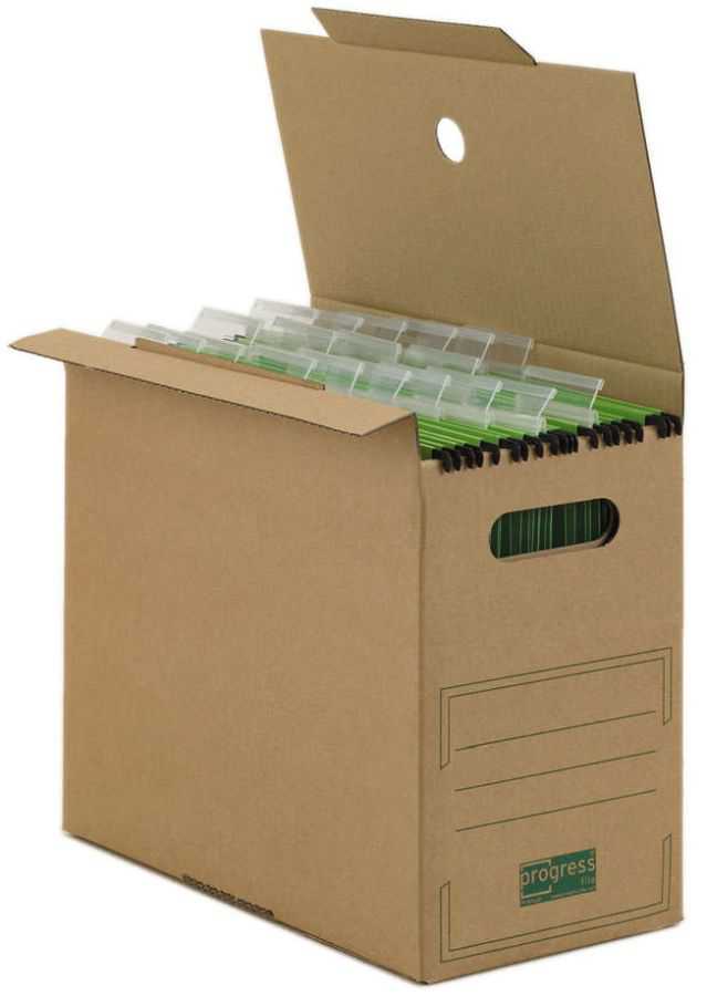 Transportbox Hänge-Archiv "Premium" mit Automatikboden, braun, 325 x 160 x 275 mm (DIN A4+)