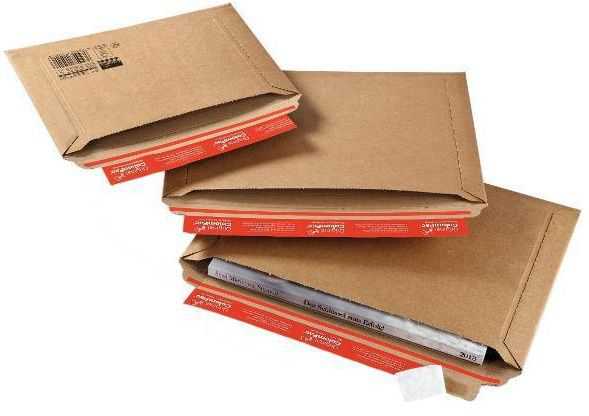 Versandtasche Wellpappe, Querbefüllung, braun 360 x 250 x 0-50 mm (DIN B4)