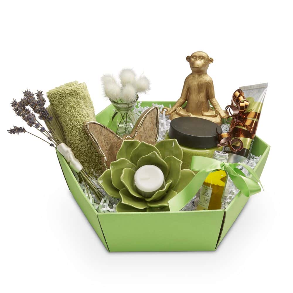 Präsentkorb sechseckig 305 x 270 x 85 mm Apfelgrün