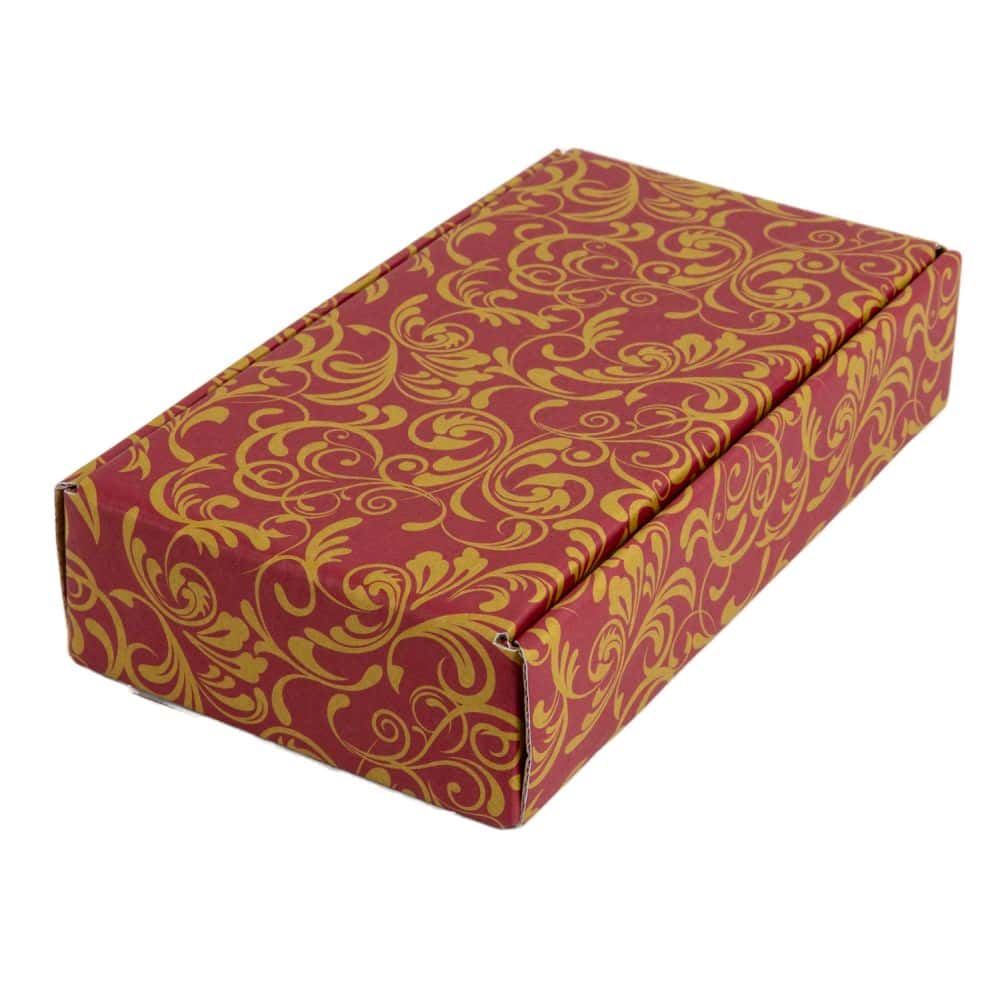 Geschenkbox Present 185 x 100 x 40 mm Bordeaux-Gold Geschenkbox Present 185 x 100 x 40 mm Bordeaux-Gold