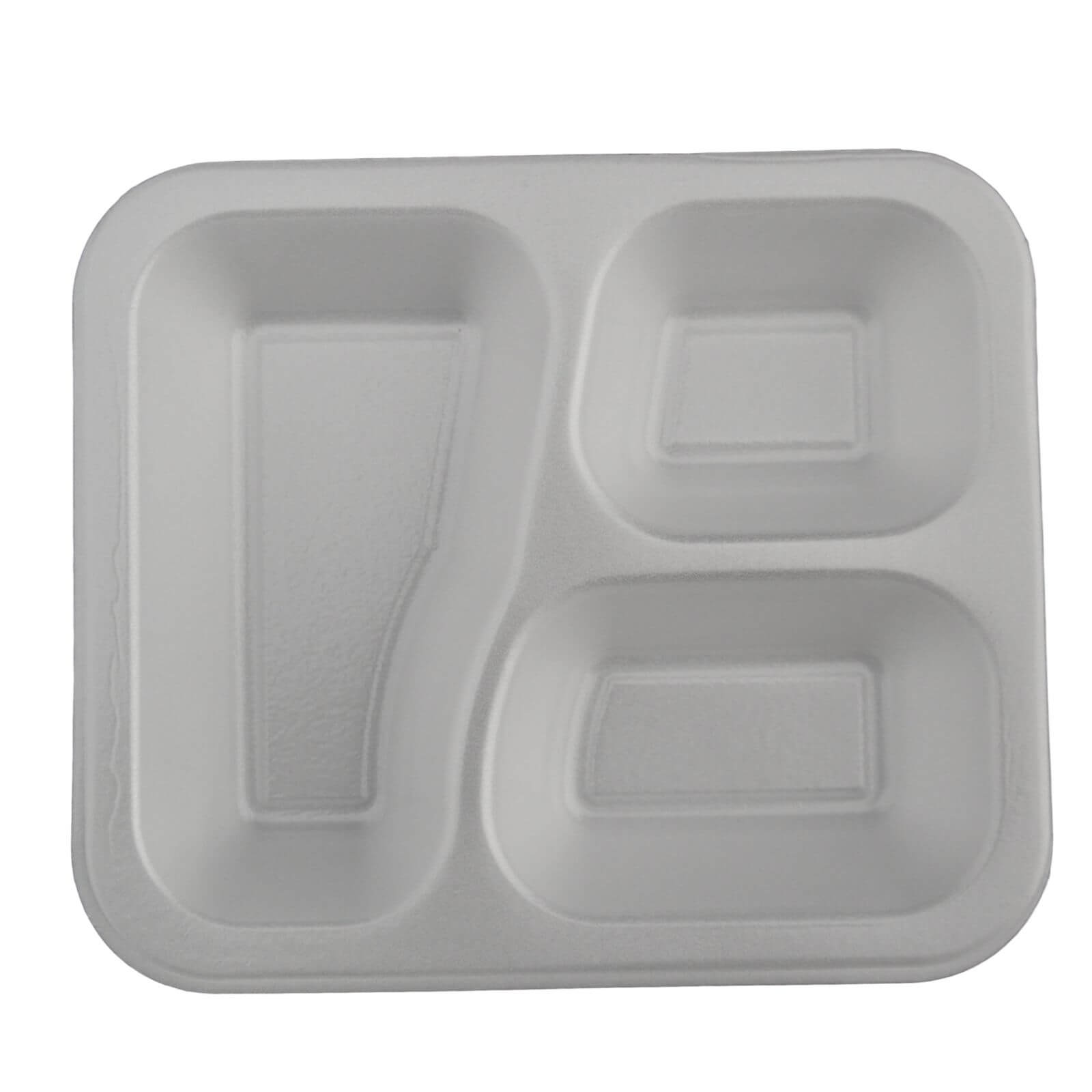 Thermo-Siegelschale EPS weiß, 247 x 212 x 40 mm 3-geteilt (475 + 250 + 200 ml) #607