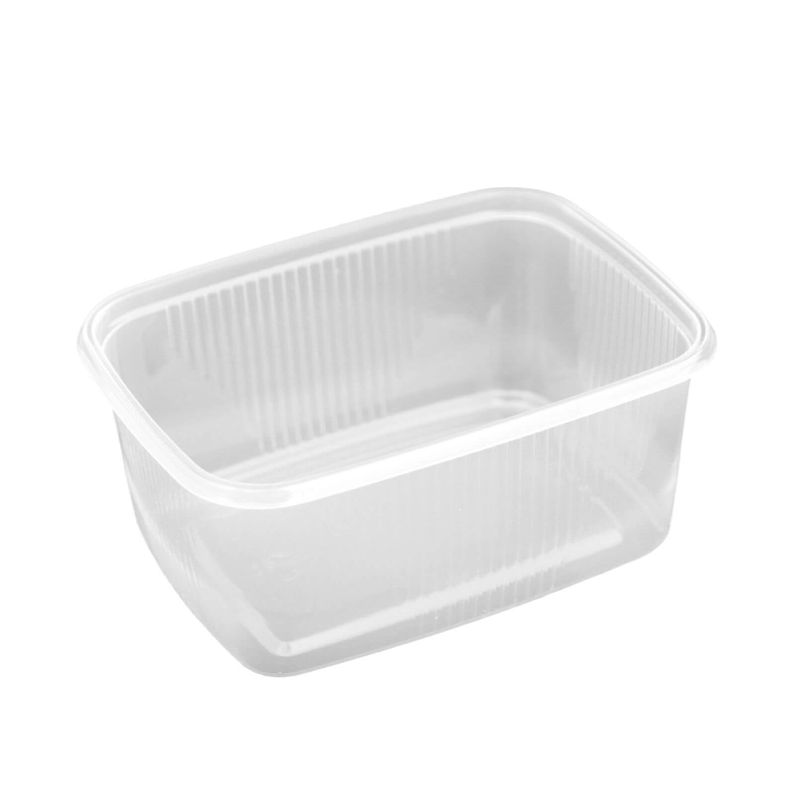 transparenter eckiger Feinkostbecher PP 250 ml (108 x 82 x 46 mm)