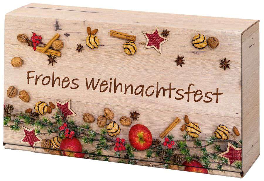 Geschenkbox Natur "Weihnachtsfest" 2er Wein/Sekt