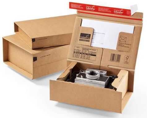 Versandkarton mit Einstecktasche, braun 330 x 290 x 120 mm