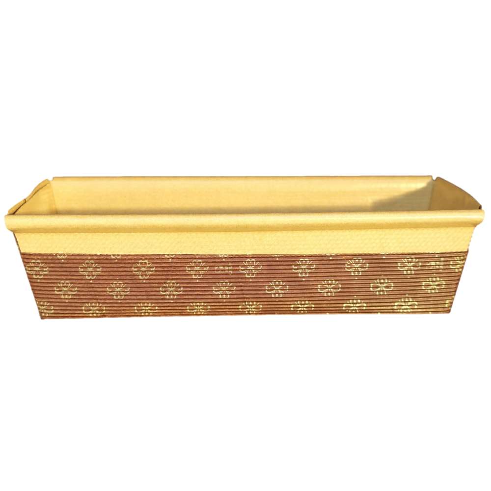 Einweg Backform Papier, eckig, braun 75 x 178 x 50 mm