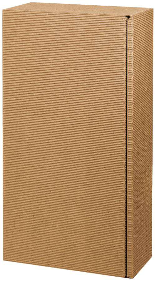 Geschenkbox offene Welle 2er Wein/Sekt braun