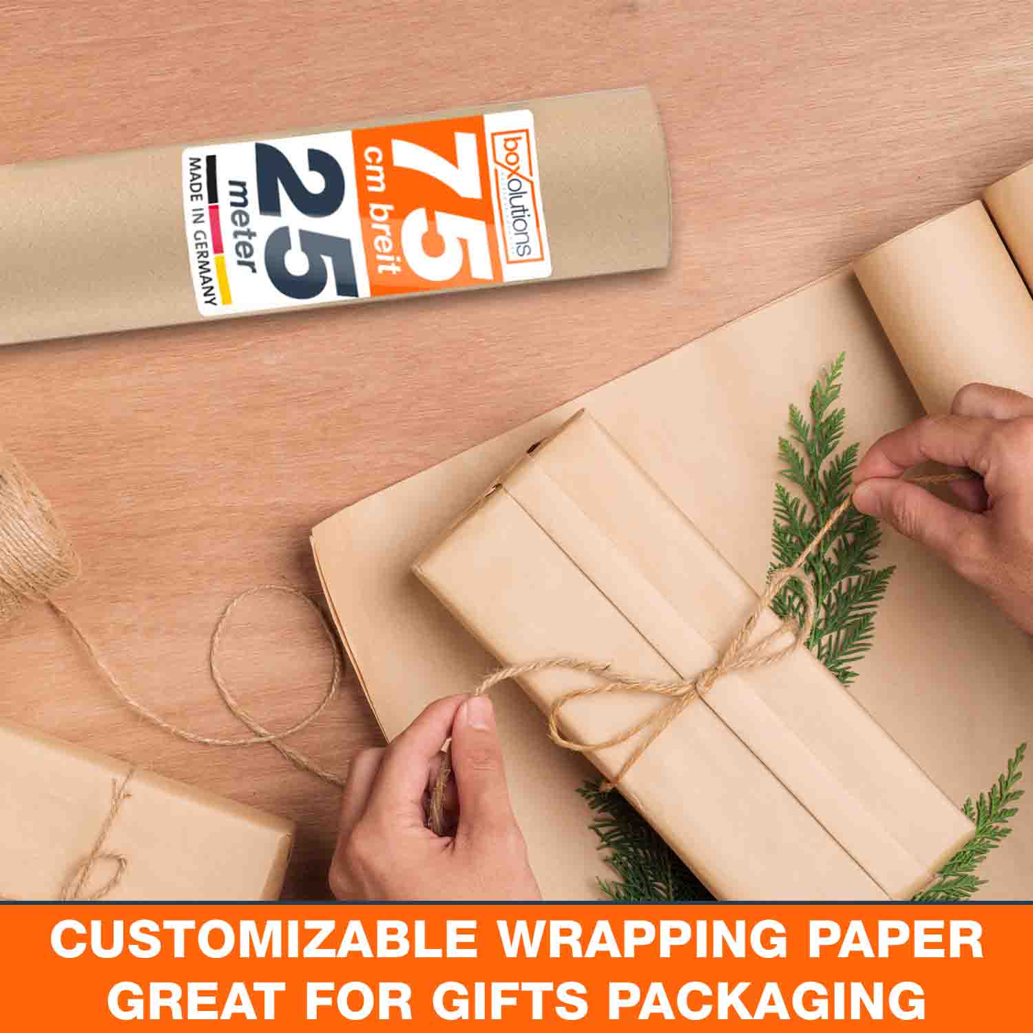 Packpapier auf Rolle 0,75 x 25 m