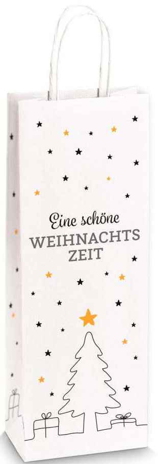 Geschenktüten Weihnachten weißes Kraftpapier 140 x 80 x 390 mm