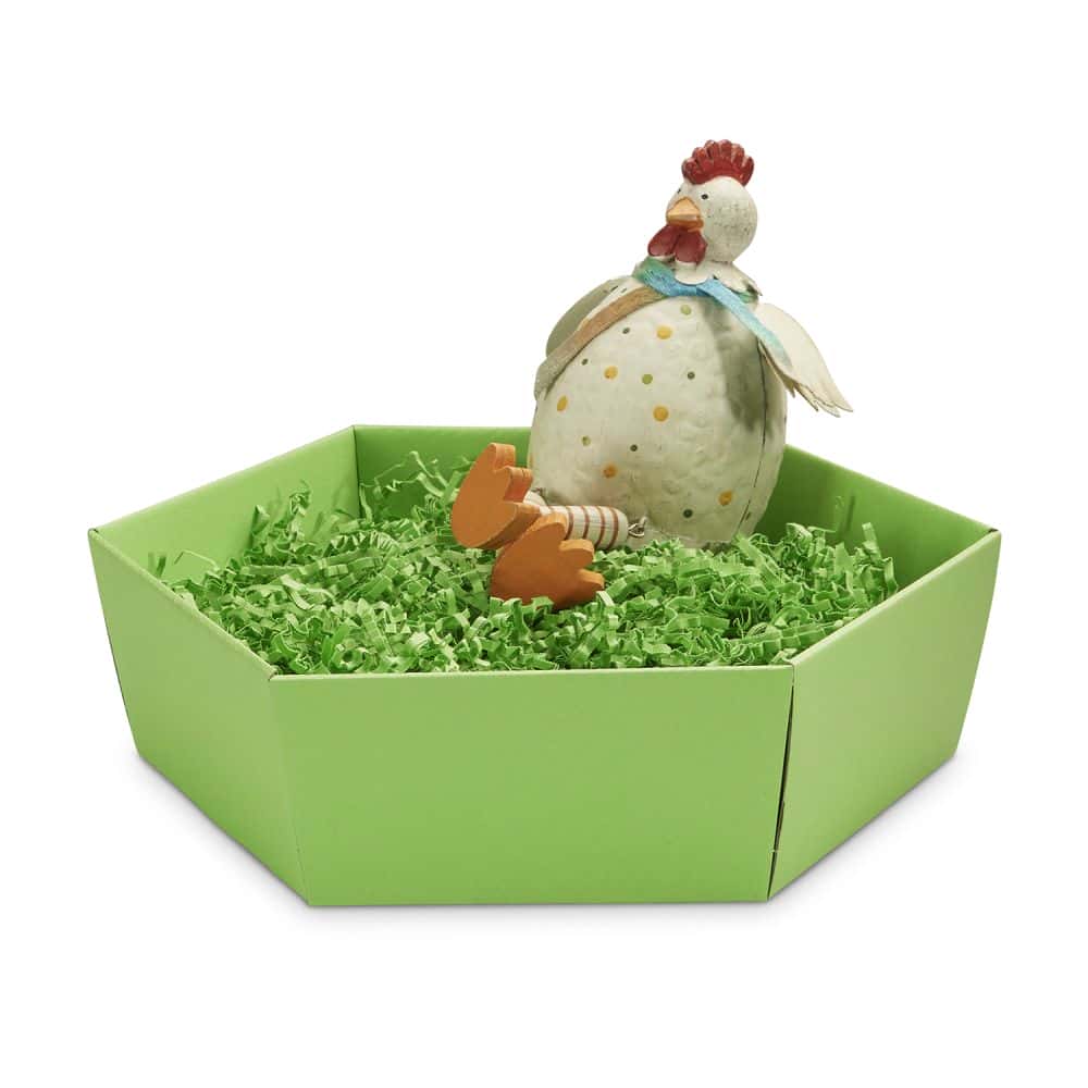 Präsentkorb sechseckig 305 x 270 x 85 mm Apfelgrün