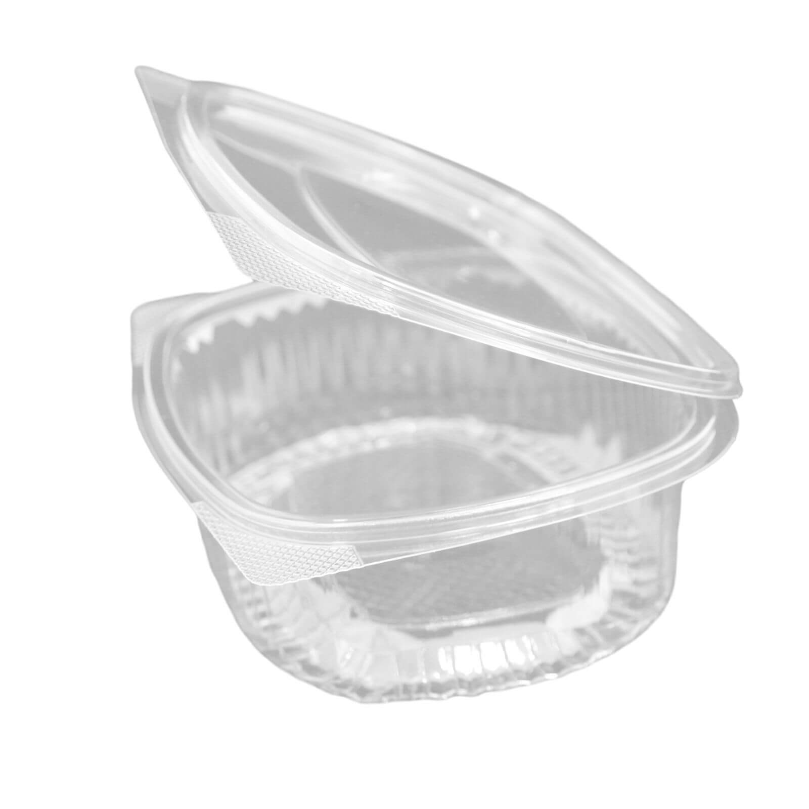 Hochtransparente Salat-Klappbox PET, oval 170 x 140 x 58 mm (750 ml)