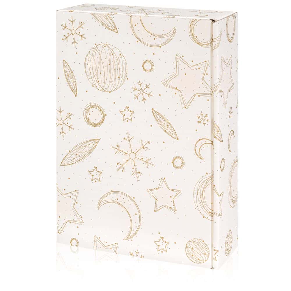 Geschenkbox Strukturprägung weiß "Christmas Bianco" 3er Wein/Sekt