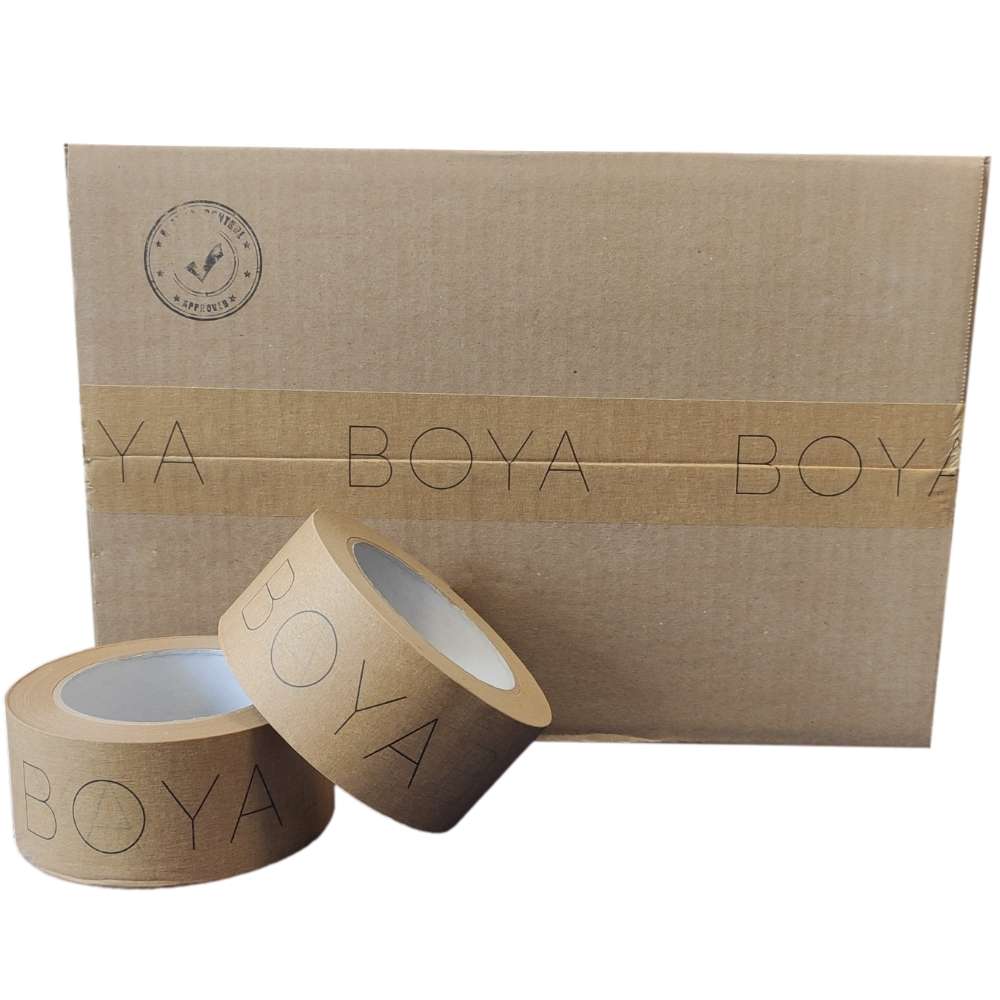 Papierklebeband braun, individuell bedruckt, Naturkautschuk, 50 mm x 50 m, 90 µ, 1-farbig