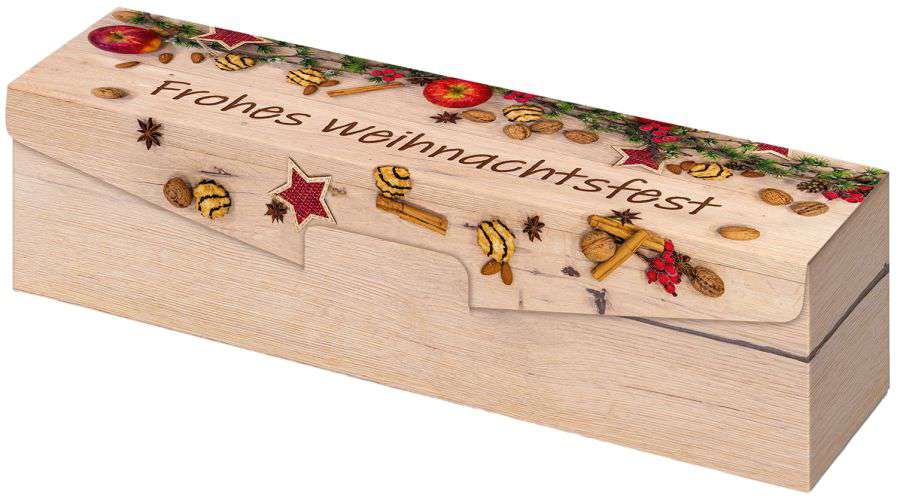 Geschenkbox Natur "Weihnachtsfest" 1er Wein/Sekt