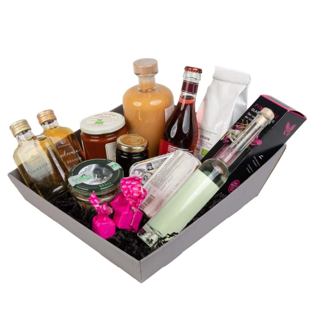 Präsentkorb quadratisch 260 x 260 mm Schiefergrau