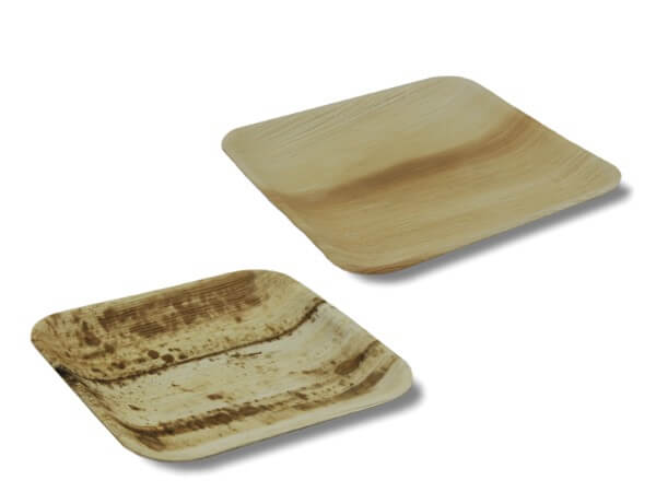 Bio Teller Palmenblatt kompostierbar eckig, 18 x 18 x 2 cm