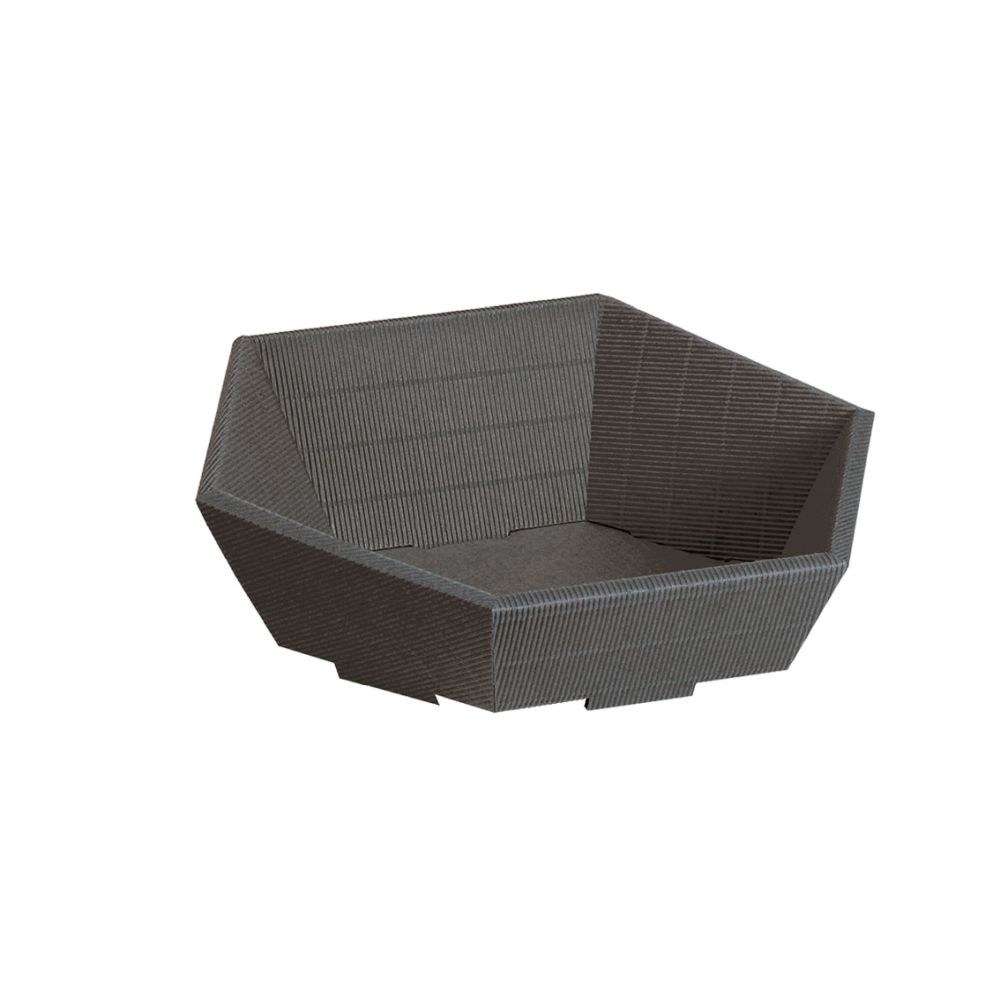 Präsentkorb sechseckig offene Welle 245 x 295 x 75/130 mm, anthrazit