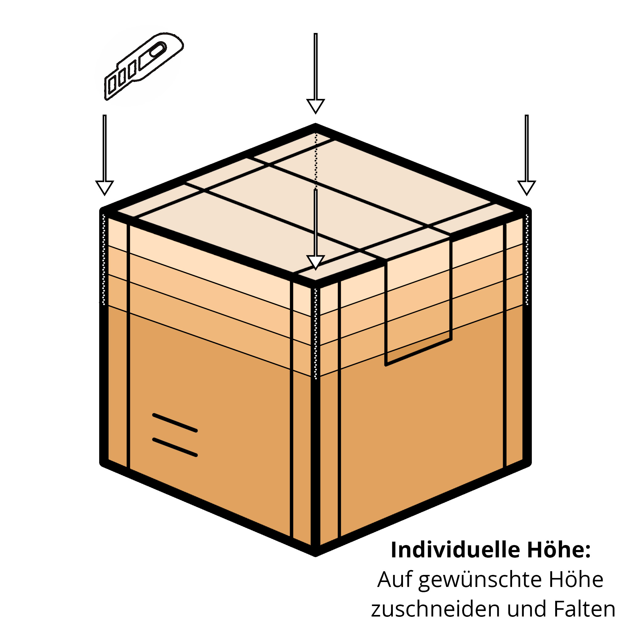 650 x 635 x 350 - 550 mm 1-welliger Karton