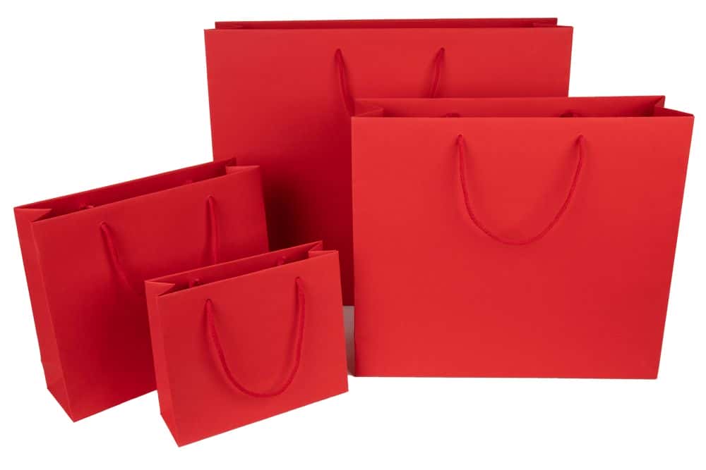 Geschenktüten Present 240 x 80 x 200 mm Rubin Rot