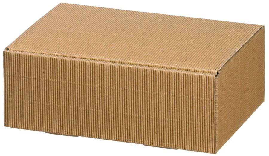 Geschenkbox offene Welle 1er Bocksbeutel braun