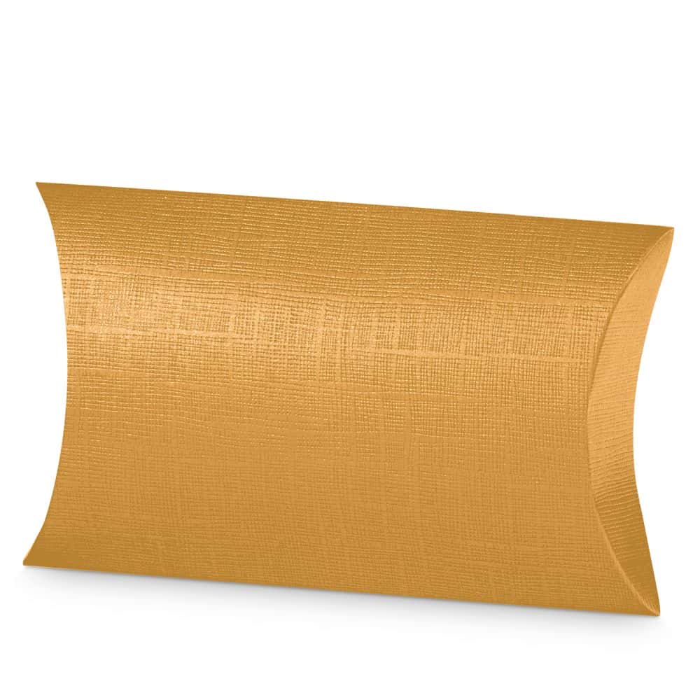 Geschenkbox Pillow Kraftkarton 170 x 120 x 40 mm Strukturprägung Gold Geschenkbox Pillow Kraftkarton 170 x 120 x 40 mm Strukturprägung Gold