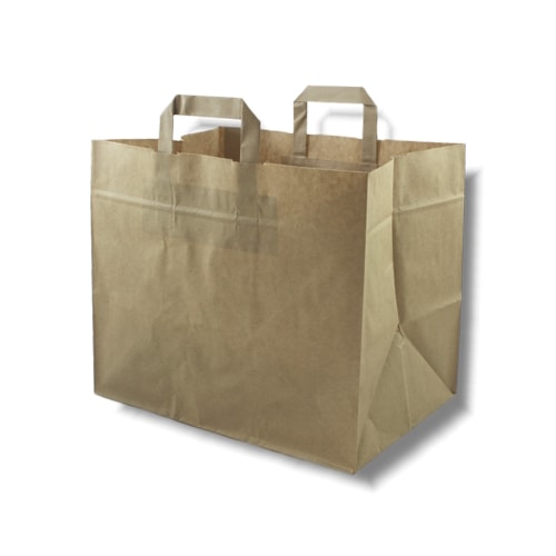 braune Kraft Papiertragetasche 320 + 215 x 250 mm