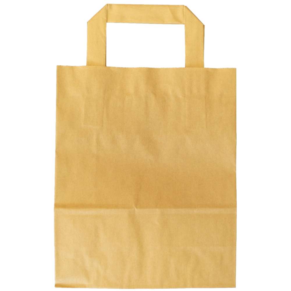 braune Kraft Papiertragetasche 180 + 80 x 220 mm