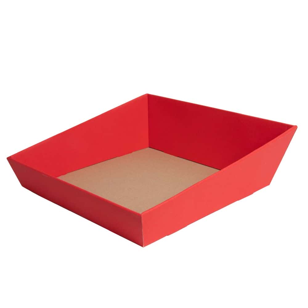 Präsentkorb quadratisch 260 x 260 mm Rubin Rot