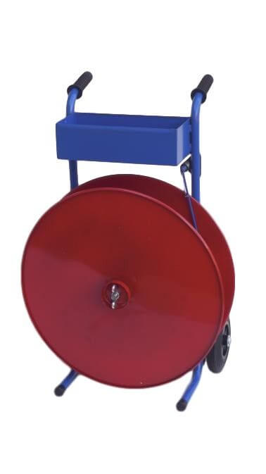 Fahrbarer Abrollwagen Kern Ø 406 mm bis 15 kg blau / rot