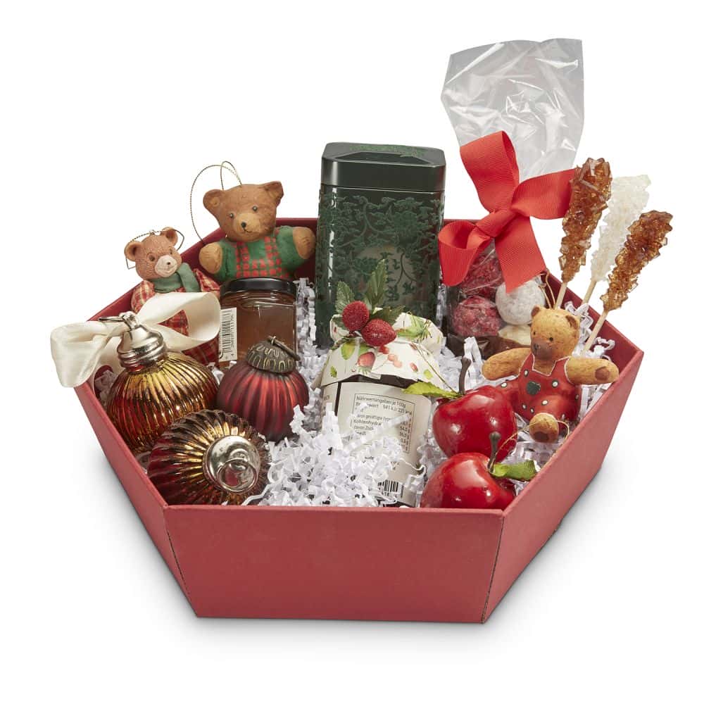 Präsentkorb sechseckig 305 x 270 x 85 mm Bordeaux