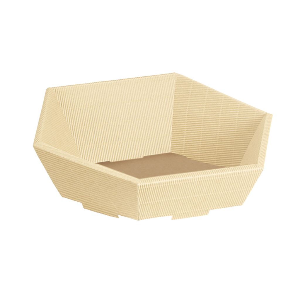 Präsentkorb sechseckig offene Welle 245 x 295 x 75/130 mm, creme