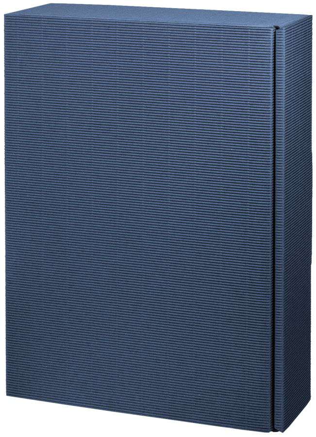 Geschenkbox offene Welle 3er Wein/Sekt dunkelblau