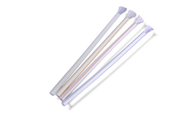 Trinkhalme ungehülst 230 mm gestreift mit Löffel