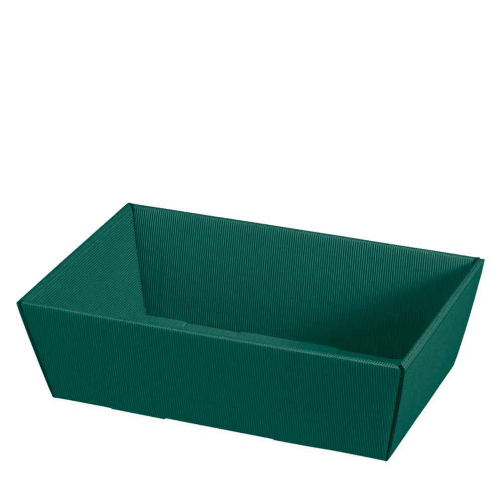 Präsentkorb viereckig offene Welle 330 x 190 x 110 mm (mittel) Grün