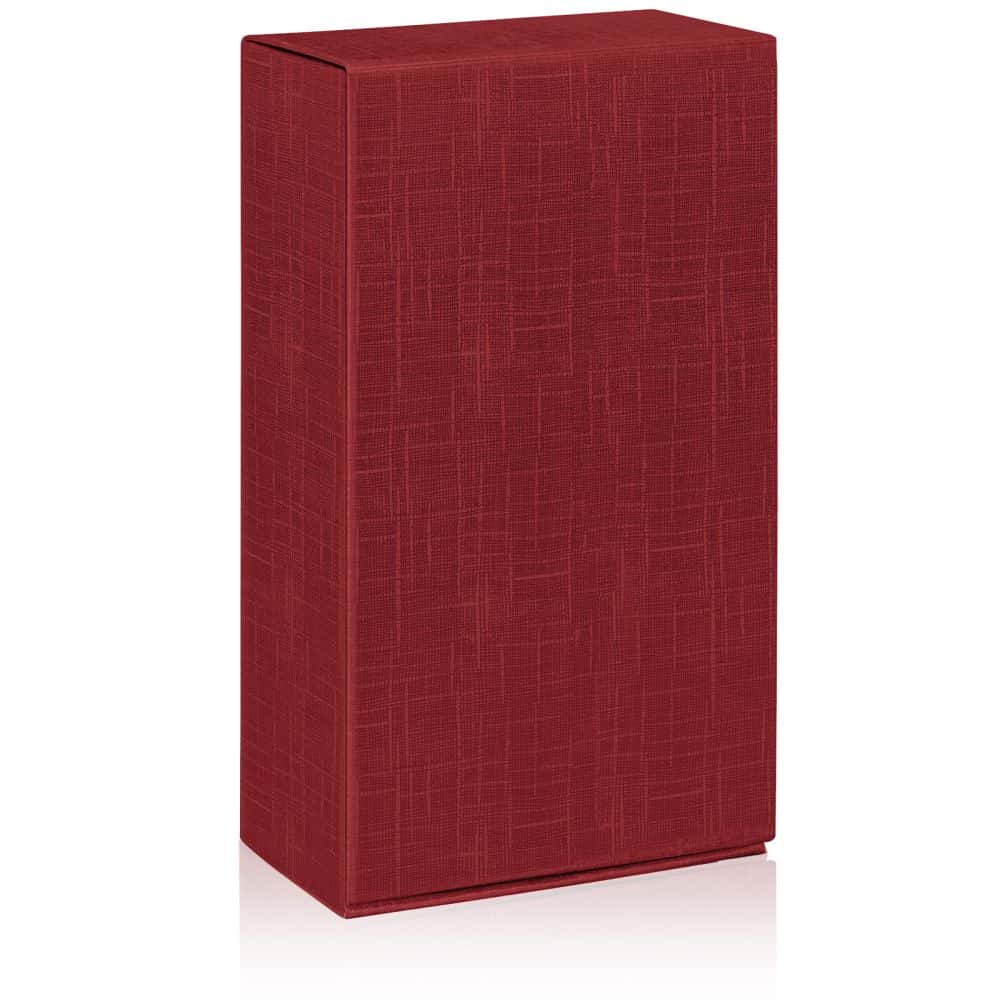 Geschenkbox Strukturprägung bordeaux XXL für 2 Flaschen