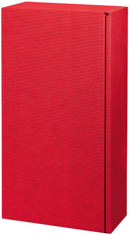 Geschenkbox offene Welle 2er Wein/Sekt rot