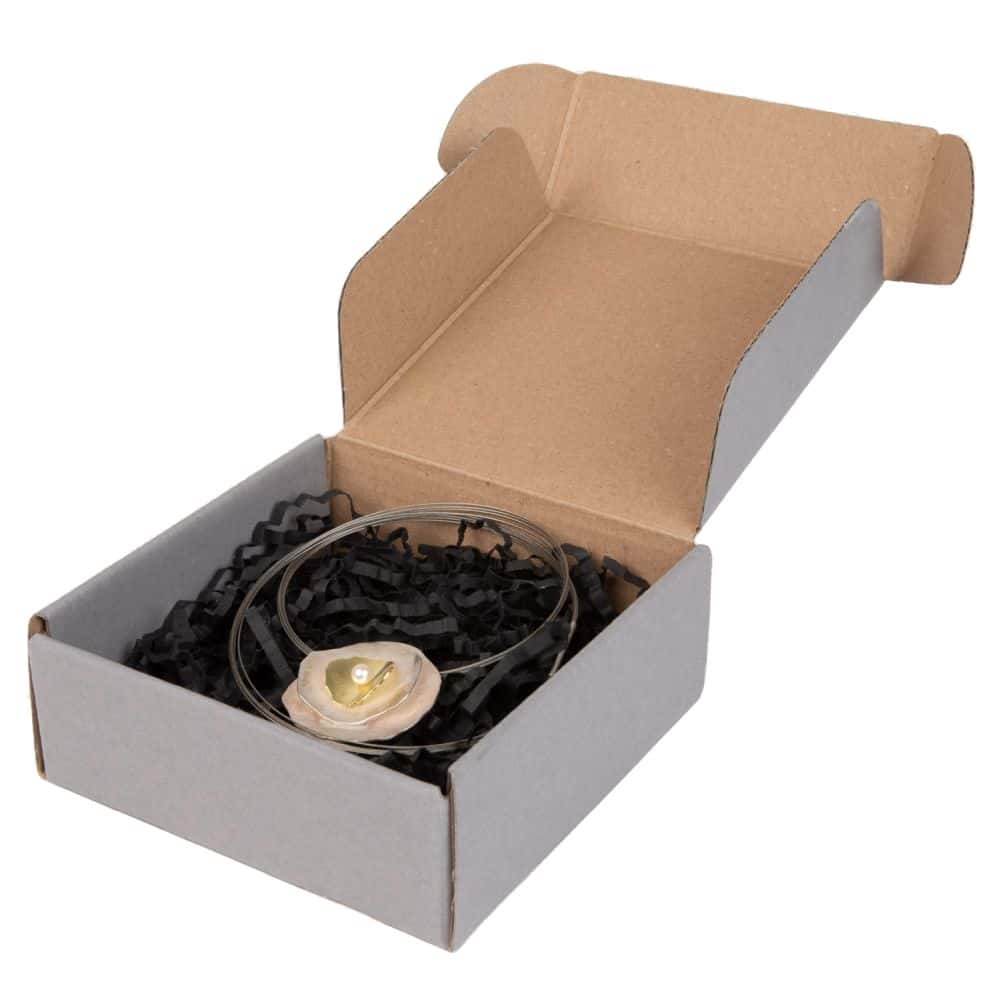 Geschenkbox Present quadratisch 110 x 110 x 40 mm Schiefergrau