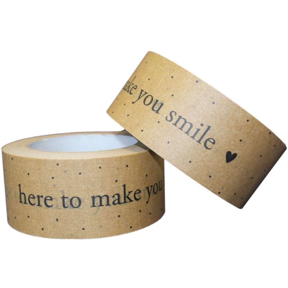 Papierklebeband braun, individuell bedruckt, Naturkautschuk, 50 mm x 50 m, 90 µ, 1-farbig