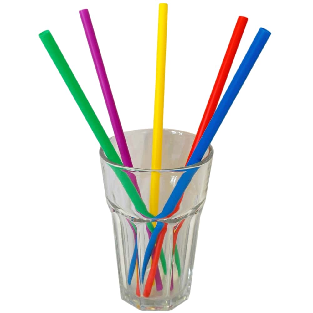 Strohhalm Mehrweg Jumbo Ø 8 x 240 mm einfarbig bunt